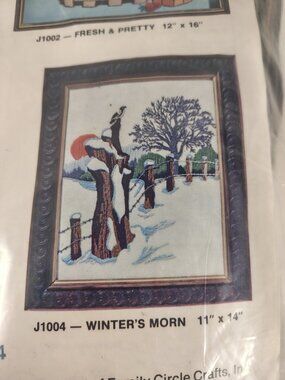 Vintage CREWEL EMBROIDERY Family Circle 1975 Kit J1004 Winters Morn NEW